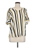 Worthington Stripes Yellow Short Sleeve Blouse Size M - photo 1