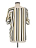 Worthington Stripes Yellow Short Sleeve Blouse Size M - photo 2