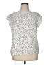 Ann Taylor LOFT 100% Polyester Polka Dots Ivory Short Sleeve Top Size XL - photo 1