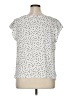Ann Taylor LOFT 100% Polyester Polka Dots Ivory Short Sleeve Top Size XL - photo 2