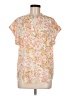 Cynthia Steffe 100% Polyester Floral Orange Short Sleeve Blouse Size M - photo 1