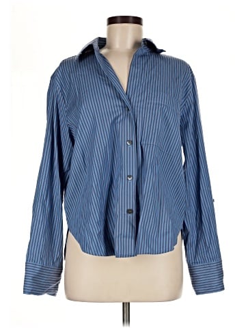 Madewell Easy Y-Neck Button-Up Shirt in Poplin (view 1)