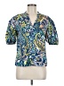 Shoshanna Paisley Blue Short Sleeve Blouse Size M - photo 1