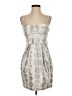 Walter 100% Polyester Polka Dots White Silver Cocktail Dress Size 4 - photo 1