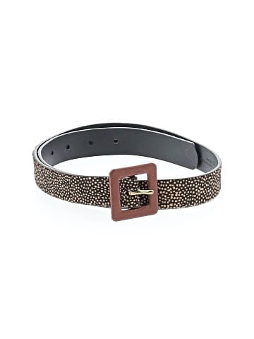 Madewell Square Buckle Belt in Spotted Calf Hair (view 1)