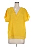 DKNY 100% Polyester Yellow Short Sleeve Blouse Size M - photo 1