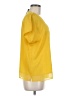 DKNY 100% Polyester Yellow Short Sleeve Blouse Size M - photo 4