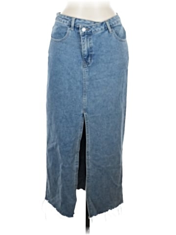 Happily Grey Denim Skirt (view 1)