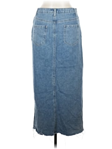 Happily Grey Denim Skirt (view 2)