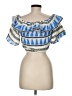 Elan 100% Cotton Blue Short Sleeve Blouse Size M - photo 2