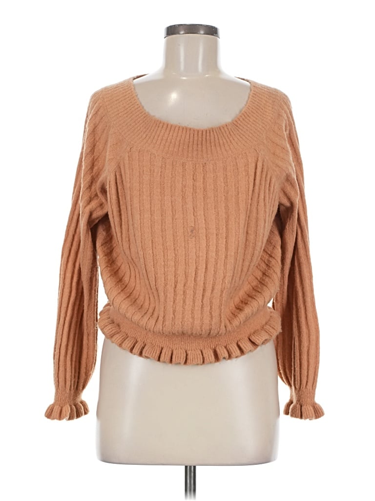 Pre-owned Amuse Society Pullover Sweater In Tan