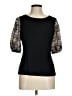 T Tahari Black 3/4 Sleeve Top Size M - photo 1