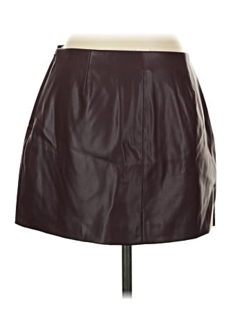 Open Edit Faux Leather Skirt (view 2)