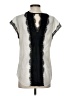 Express 100% Polyester Ivory Short Sleeve Blouse Size S - photo 2