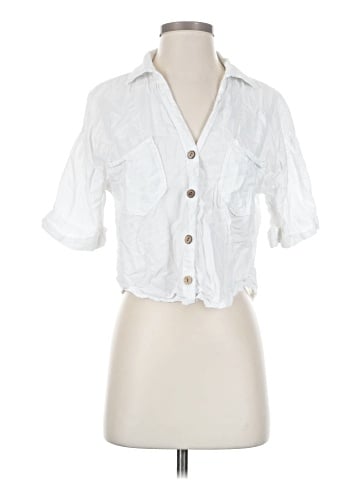 Zara 3/4 Sleeve Button-Down Shirt (view 1)
