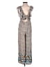 In Loom 100% Rayon Print Blue Jumpsuit Size S - photo 2