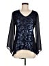 Reba Blue 3/4 Sleeve Blouse Size M - photo 1