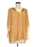 Rose + Olive 100% Polyester Gold 3/4 Sleeve Blouse Size M - photo 1