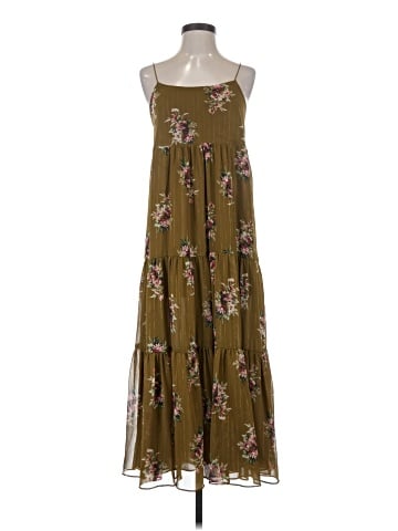 Madewell Cami Tier Midi Dress in Metallic Classic Corsage (view 1)