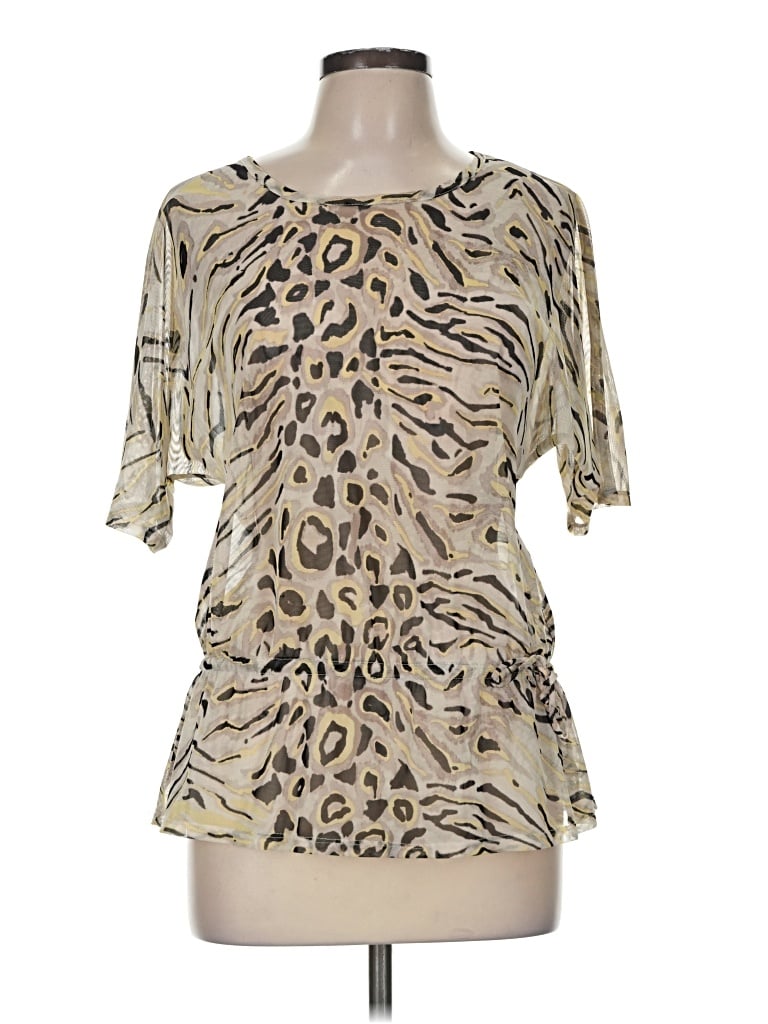 Pre-owned Easywear By Chico's Short Sleeve Blouse In Tan