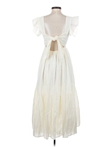 Madewell Ruffle-Strap Tiered Midi Dress in Textural Stripe (view 2)