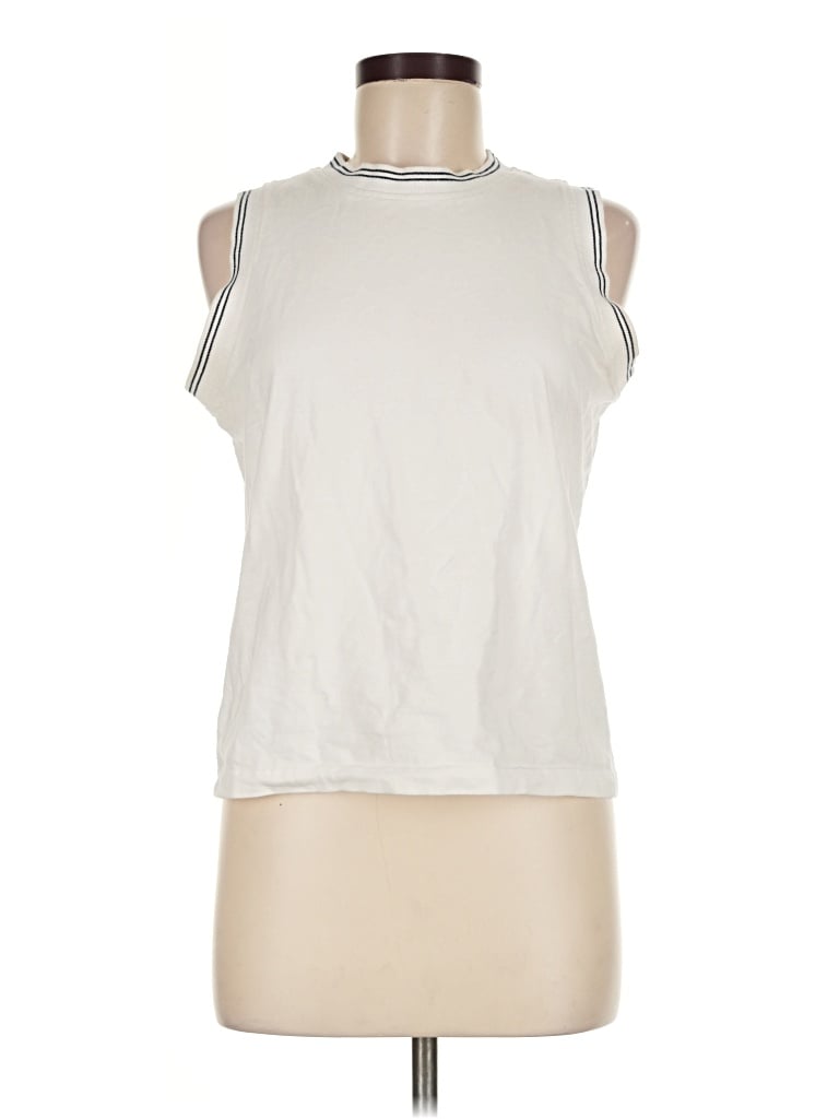 Pre-owned Karen Scott Sleeveless T-shirt In Ivory