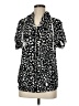 Weekends by Chico's 100% Cotton Animal Print Black Blazer Size Med (1) - photo 1
