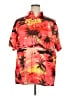 Unbranded Tropical Red Short Sleeve Button-Down Shirt Size XXL - photo 1