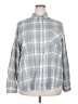 Old Navy 100% Cotton Plaid Gray Long Sleeve Button-Down Shirt Size XXL - photo 1