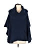 360 Cashmere Solid Blue Poncho Size S - photo 1