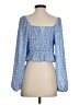 H&M Blue 3/4 Sleeve Blouse Size S - photo 2
