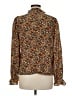 Unbranded 100% Polyester Floral Brown Orange Long Sleeve Blouse Size M - photo 2