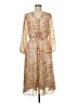 Julia Jordan 100% Polyester Paisley Tan Casual Dress Size 8 - photo 1