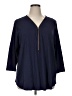 Soft Surroundings 100% Cotton Blue 3/4 Sleeve Top Size 1X - photo 1