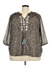 MASON & BELLE 100% Polyester Silver 3/4 Sleeve Blouse Size 3X - photo 1