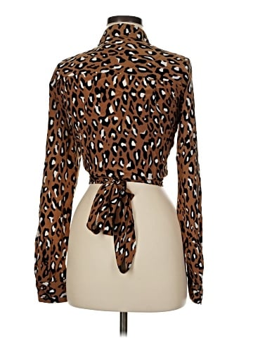 Diane von Furstenberg Long Sleeve Silk Top (view 2)