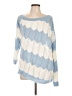 Shein Curve 100% Acrylic Chevron-herringbone Blue Pullover Sweater Size 18 Plus (3) - photo 1