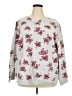Karen Scott Sport Floral Silver Pullover Sweater Size 3X - photo 1