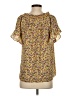 Max Studio 100% Polyester Floral Yellow Short Sleeve Blouse Size S - photo 2