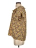 Max Studio 100% Polyester Floral Yellow Short Sleeve Blouse Size S - photo 5