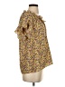 Max Studio 100% Polyester Floral Yellow Short Sleeve Blouse Size S - photo 4