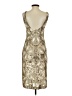 Needle & Thread 100% Polyester Metallic Gold Silver Cocktail Dress Size 4 - photo 2