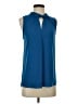 Ann Taylor LOFT 100% Polyester Blue Sleeveless Blouse Size S - photo 1
