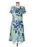 Coldwater Creek 100% Polyester Print Blue Casual Dress Size 8 - photo 1