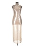 Unbranded Metallic Silver Tan Cocktail Dress Size M - photo 1