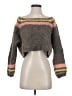Free People Color Block Gray Pullover Sweater Size S - photo 1