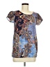 Japna 100% Polyester Paisley Blue Short Sleeve Blouse Size M - photo 1