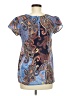 Japna 100% Polyester Paisley Blue Short Sleeve Blouse Size M - photo 2