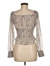 GRAFFITI 100% Polyester Silver Long Sleeve Blouse Size M - photo 2