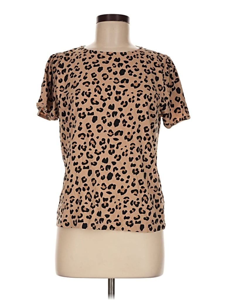 Pre-owned Jcrew Short Sleeve T-shirt In Brown